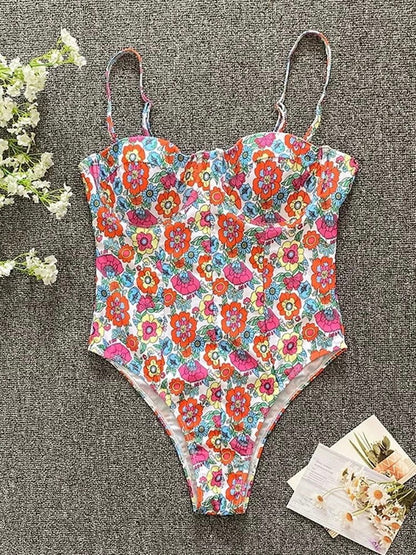 Bañador Mujer Aros Estampado Flores