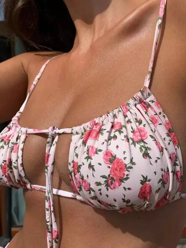 Bikini Neon Brasileño Box Estampado Rosa