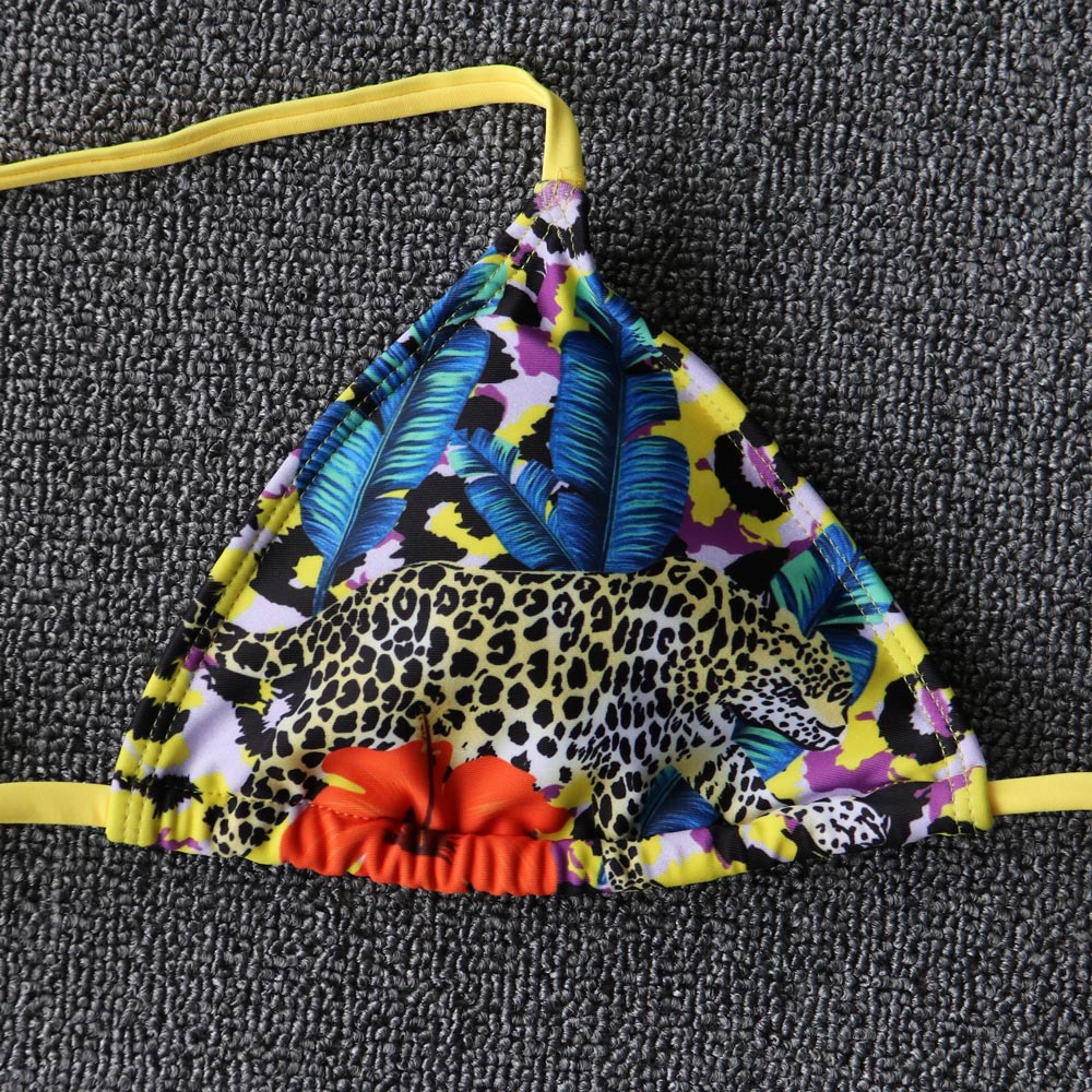 Bikini brasiliano leopardato giallo