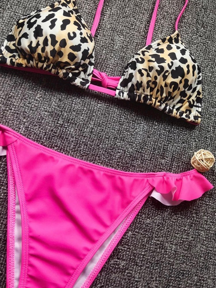 Bikini leopardato rosa